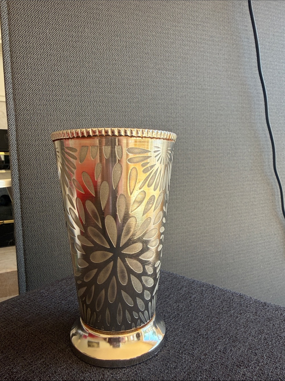 Craft Gold and Silver Floral Metal Vase